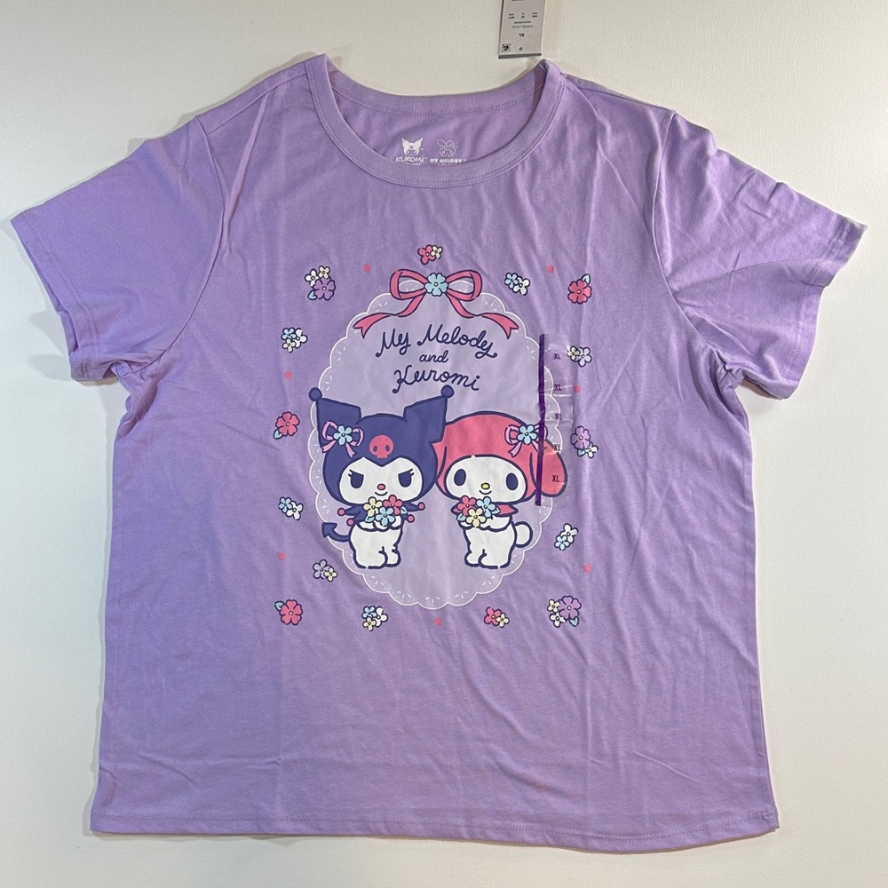 My Melody & Kuromi Purple Graphic T-Shirt Women’s Size XL NWT